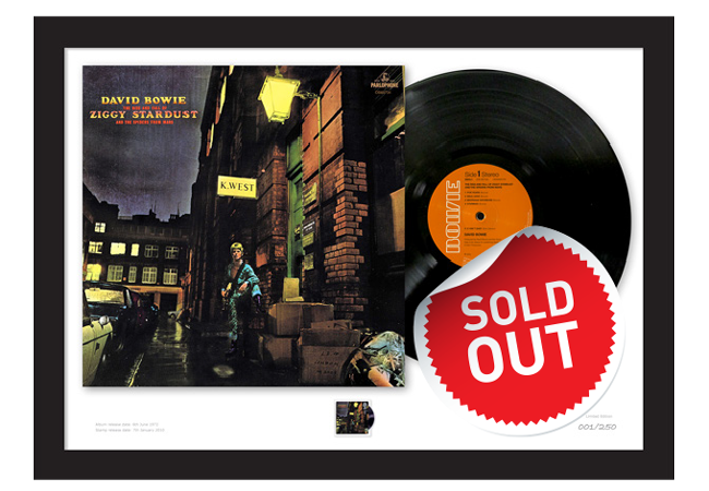 Ziggy Sold Out - The Framed Presentations celebrating the UK’s Music Giants – selling so fast they’ve gone Platinum!