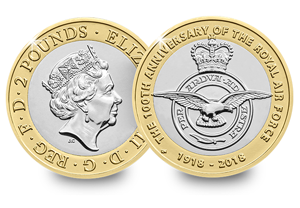 2018 UK 2 pounds RAF bu coin 300x208 - Revealed: The Royal Mint UK commemorative coin designs for 2018