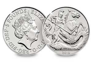 2018 UK 5 pounds prince george bu coin 300x208 - Revealed: The Royal Mint UK commemorative coin designs for 2018