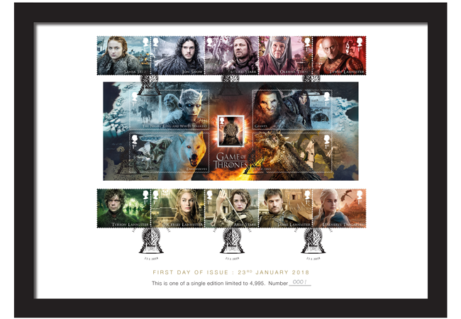 Game of Thrones A4 Framed Card mock up 1 - FIRST LOOK: World's first ever Game of Thrones Stamps just revealed