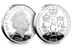 Four Generations of Royalty Silver Proof Coin 300x200 - New UK coin released celebrating the Four Generations of Royalty for first time ever
