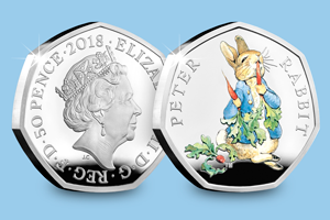 Meet the FOUR new 2018 Beatrix Potter 50p coins... Beatrix Potter 2017 Silver Proof 50p Peter Rabbit blog images 3 - Meet the FOUR new 2018 Beatrix Potter 50p coins...