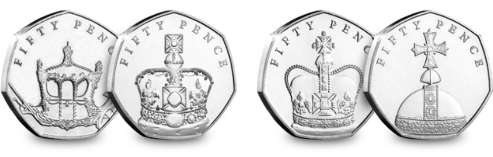 four coins - Brand New British Isles 50p marks the Queen&#8217;s 65th Coronation Anniversary