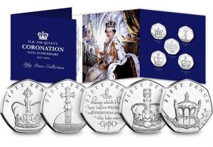 sapphire coronation 300x208 - Brand New British Isles 50p marks the Queen&#8217;s 65th Coronation Anniversary
