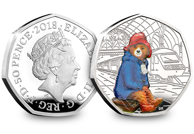 UK 2018 Paddington Bear Station Silver Proof 50p Coin Obverse Reverse - The New Paddington 50p coins – full issue details confirmed.
