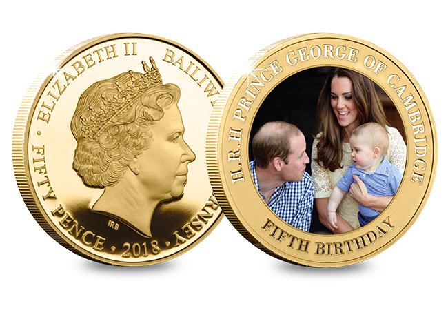 DN Prince George Fifth Birthday Guernsey Gold Plated Five Coin Set product pages8 - Happy Birthday Prince George