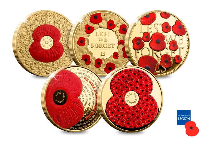 RBL 2018 Poppy CuNi Collection coin reverses - Supporting The Royal British Legion