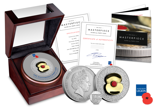 RBL 2018 Poppy Masterpiece 5oz Silver Coin Group - 100 Poppies, 100 years – Creating a masterpiece.