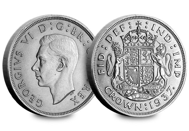 UK George VI Crown Pair 1937 Crown Obverse Reverse - The First and the Last: George VI's two Crown coins