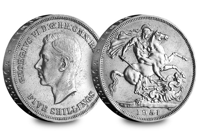 UK George VI Crown Pair 1951 Crown Obverse Reverse - The First and the Last: George VI's two Crown coins