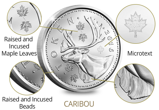 Canada Security Test Token Set Caribou Features - A sneak peek at next generation coinage courtesy of The Royal Canadian Mint