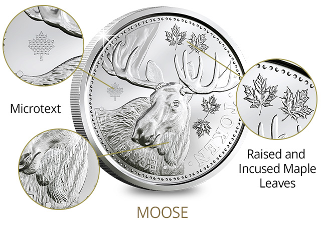 Canada Security Test Token Set Moose Features - A sneak peek at next generation coinage courtesy of The Royal Canadian Mint