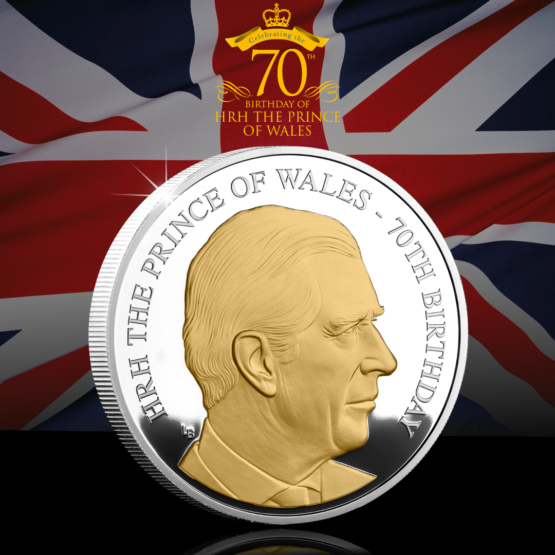 DY Princ Charles 70th Birthday Proof Coin social post images - Happy Birthday Prince Charles!