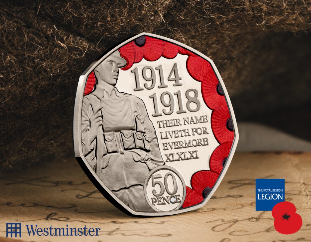 ST WWI Armistice 100th IOM CuNi Proof 50p Coin Social Media Image 1 1024x797 - Every school child on the Isle of Man presented with very special 50p coin!