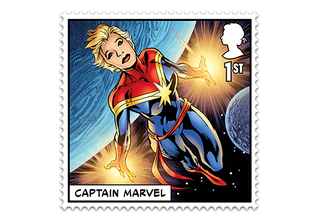 Marvel Stamps Blog 650x450 captain marvel - FIRST LOOK: NEW 'Super' MARVEL Stamps just revealed