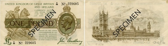 SPEC 1 3rd Series 1917 obverse reverse note - The longest bank holiday in British history...