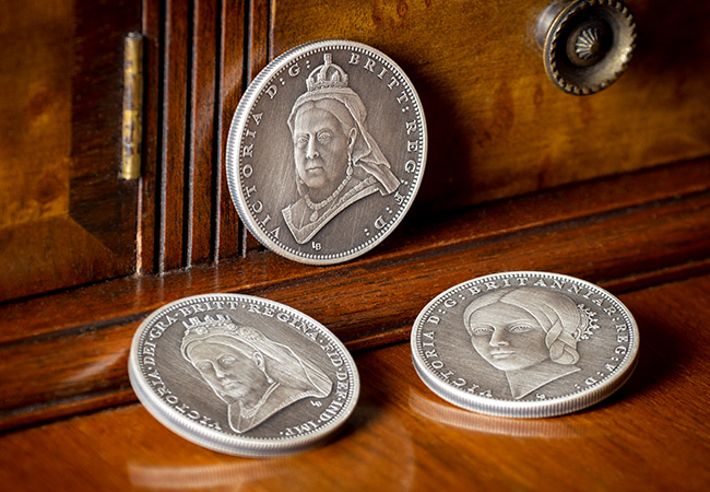 Victoria 200th Birthday IOM Silver Antique Five Pound Three Coin Set Lifestyle - What goes in to developing not one but THREE brand new portraits…