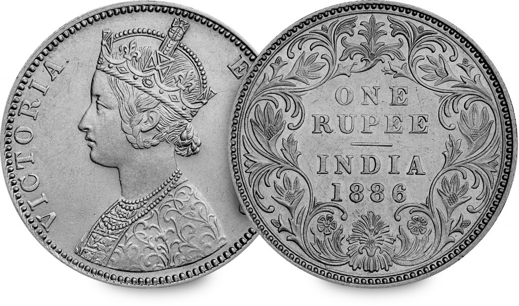 ST 1886 QV Indian Rupee Both Sides 3 1024x604 - How a young queen saw the world without leaving Europe...