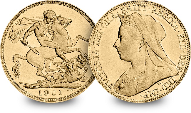 ST UK 1901 Queen Victoria Old Head Gold Sovereign Both Sides 2 - From youthful queen to graceful empress - discover the five faces of Queen Victoria