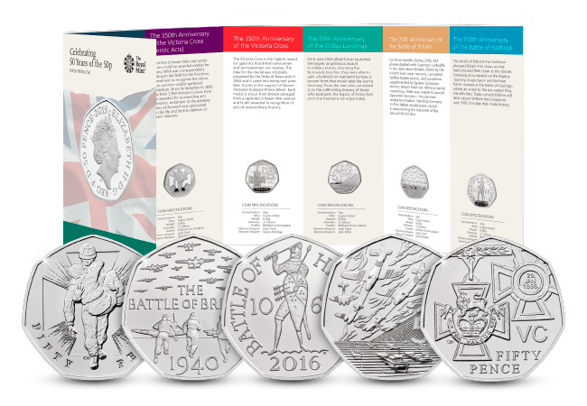 50th Anniversary of the 50p Military BU Pack product pages bu pack and 50ps 2 - The 50 years of the 50p celebrations continue with a tribute to British military history