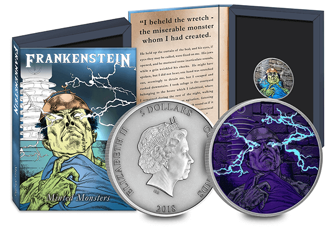 Frankenstein UV Coin AT Amends Group 1 2 Copy - ‘Creeping’ it real this Halloween? An exclusive look into some of the world’s scariest coins…