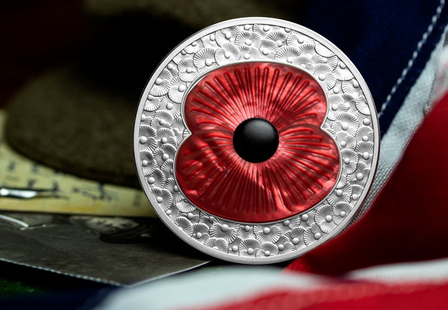 LS 2019 10 GBP 5 oz Poppy Masterpiece Coin Lifestyle 3 - The FOUR Remembrance Poppy Commemoratives every collector should know about…