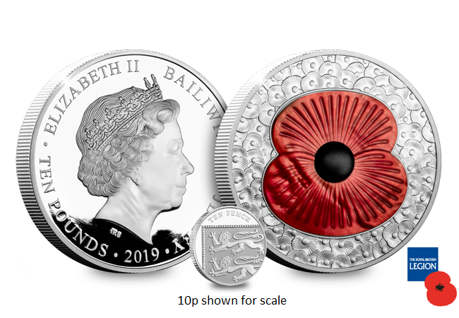 LS 2019 10 GBP 5 oz Poppy Masterpiece Coin both sides 10p - WIN! The 2019 Masterpiece Mother of Pearl Silver 5oz Poppy Coin