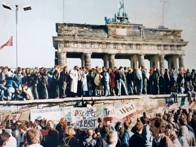 West and East Germans at the Brandenburg Gate in 1989 - The Great Escape from East Berlin
