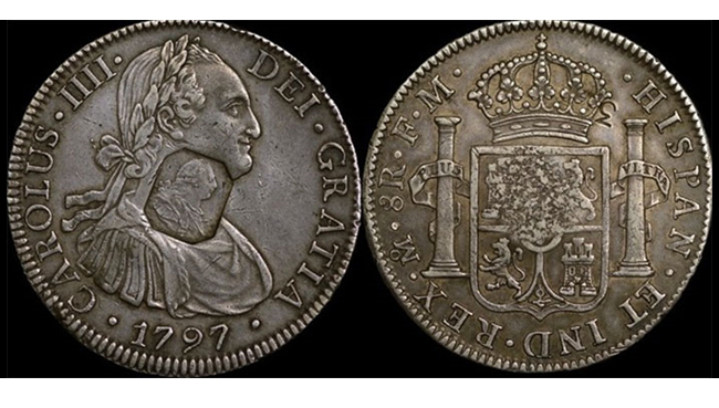 1797 King George III Counter Stamped Spanish Dollar 1 - Celebrating the most iconic coins of King George III’s reign