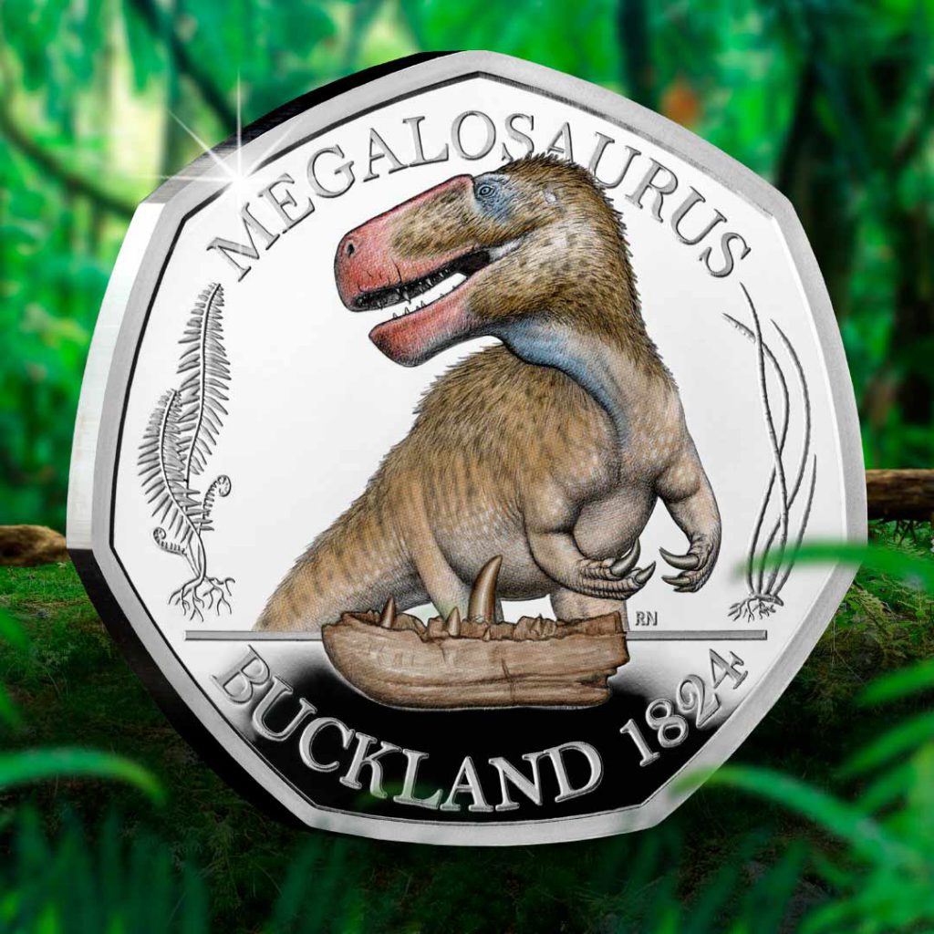 Roarsome news – Dinosaurs feature on UK 50ps! DN 2020 Dinosaurus Silver Colour 50p coin social media 1 1024x1024 - Roarsome news – Dinosaurs feature on UK 50ps!