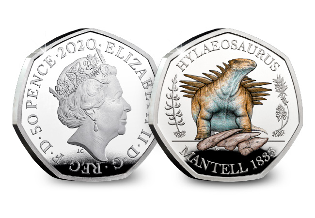 DN 2020 Hylaeosaurus Silver Colour 50p coin product images 1 - Roarsome news – Dinosaurs feature on UK 50ps!