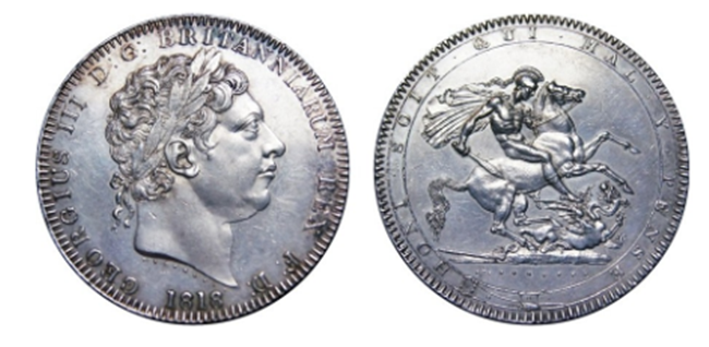 George III Silver 1818 Crown  - Celebrating the most iconic coins of King George III’s reign