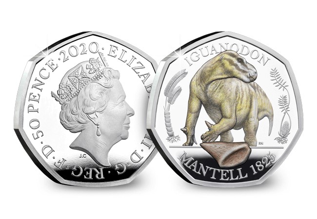 Roarsome news – Dinosaurs feature on UK 50ps! Iguanodon with colour - Roarsome news – Dinosaurs feature on UK 50ps!