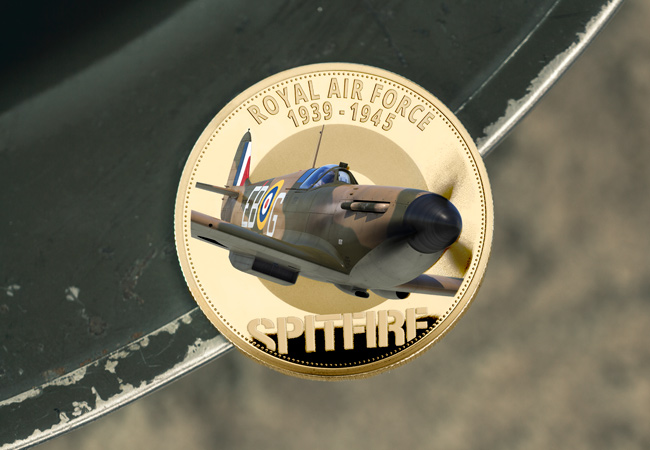 LS 2020 RAF 1939 1945 Spitfire round 50p Gold with colour lifestyle 4 - SELLING FAST: New coins issued to mark the 80th Anniversary of the Battle of Britain…