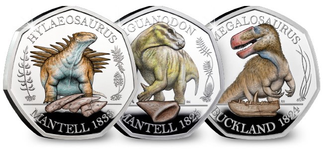 DN 2020 Hylaeosaurus silver with colour BU silver proof 50p coins product images 9 - Uncovering the British discoveries that inspired the Dinosaur 50p coins