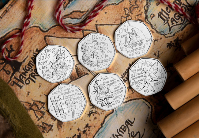 IOM BU CuNi 50p Peter Pan full Set Lifestyle 1 - Are you ready to return to Neverland? First look at the BRAND NEW Peter Pan 50p Coins…