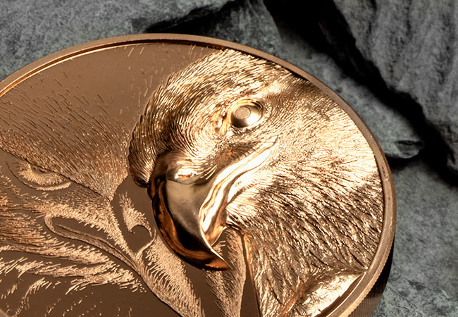 2020 Majestic Copper Eagle coin reverse featuring the head of the eagle