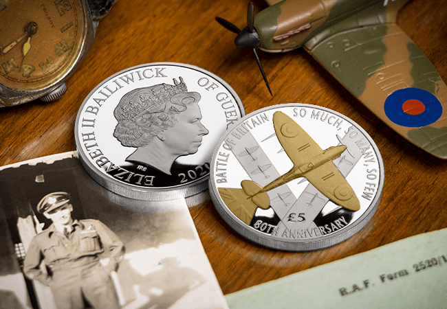 BoB £5 Proof with Gold LIFESTYLE 1 - The day we took 1,000 coins into the sky in an original WWII Spitfire…