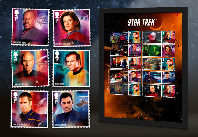 2020 star trek stamps collectors frame A4 with stamps - Introducing the brand new Star Trek stamps! Boldly collect where no UK collector has collected before!