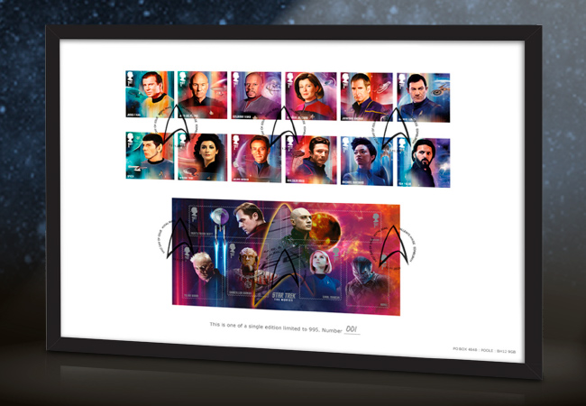 Introducing the brand new Star Trek stamps! Boldly collect where no UK collector has collected before! 2020 star trek stamps definitive edition in frame - Introducing the brand new Star Trek stamps! Boldly collect where no UK collector has collected before!
