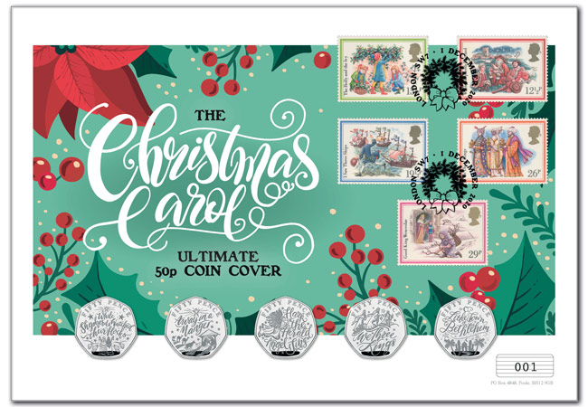 AT Christmas Carol PNCs Product Images 2 - FIVE BRAND NEW Christmas Carol 50p COINS REVEALED