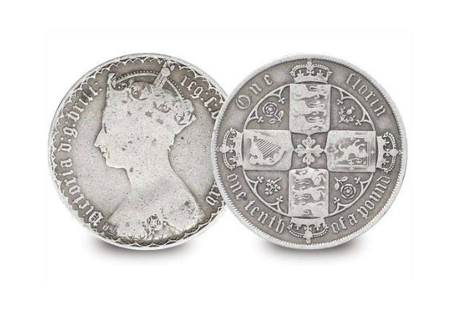 Queen Victoria Gothic Silver Florin