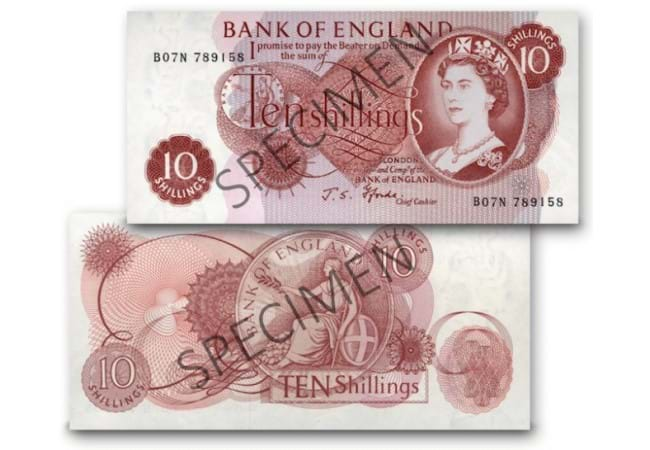 A 10 shilling note