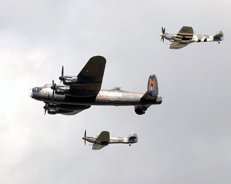 The Avro Lancaster – a historic, aeronautical icon… 750px A flypast of three planes from the Battle of Britain Memorial Flight during the International Air Day at RNAS Yeovilton. MOD 45145202 - The Avro Lancaster – a historic, aeronautical icon…