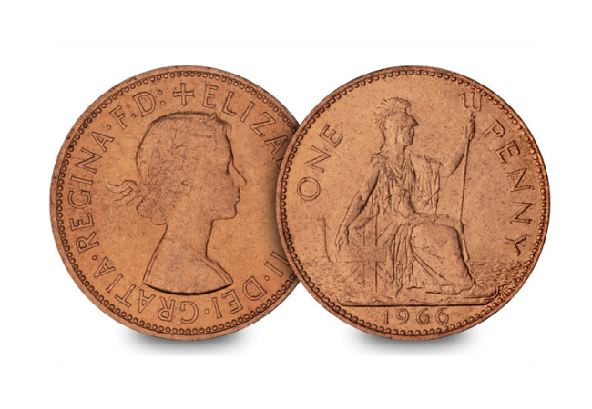 A 1960 pre-decimal penny