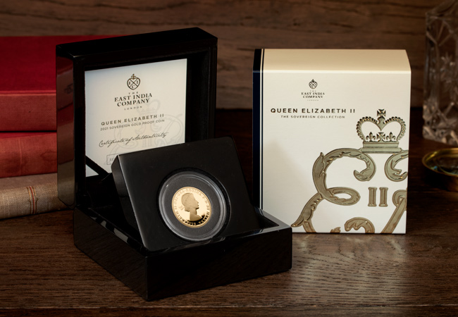 LS EIC Queens 95th Birthday Sovereign packaging lifestyle - The most important gold coin in the world right now