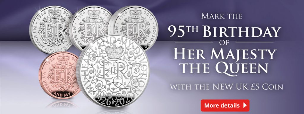 UK 2021 Queens 95th Royal Mint 5 Pound Coin Homepage Banner 1024x386 - Find out why this NEW Royal UK coin has TWO designs…