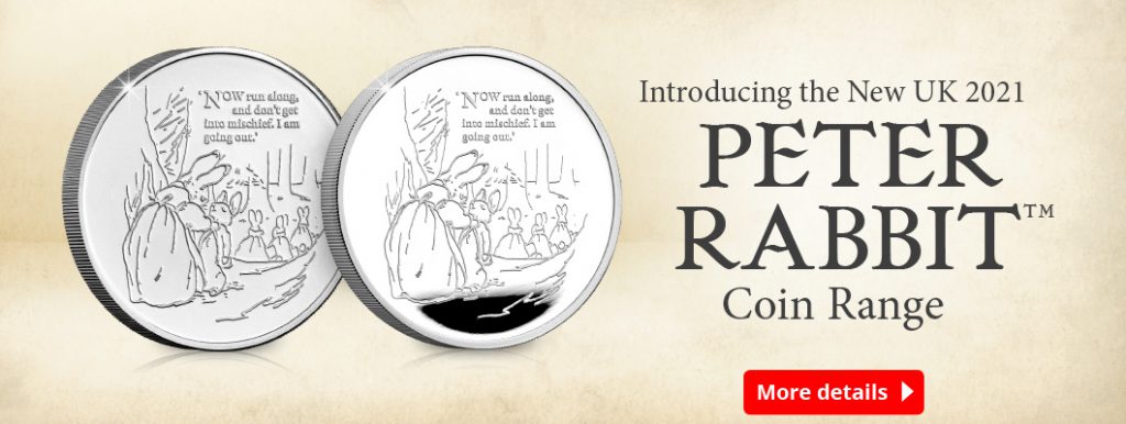 Why this NEW Peter Rabbit™ coin is the most limited yet… UK 2021 Peter Rabbit 5 Pound Coin Homepage Banner 1024x386 - Why this NEW Peter Rabbit™ coin is the most limited yet…