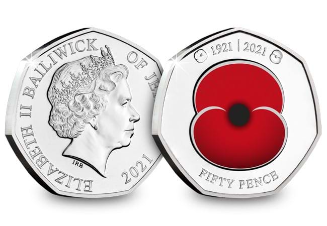 Special Poppy Coin to be used for 2021 FA Cup Final coin toss The RBL Centenary Brilliant Uncirculated 50p coin - Special Poppy Coin to be used for 2021 FA Cup Final coin toss