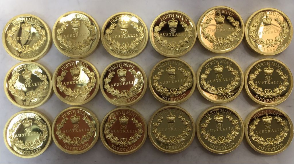 Pressed Coins Ready for Inspection